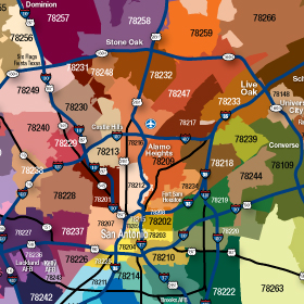 San Antonio Zipcode Map – Independence Title
